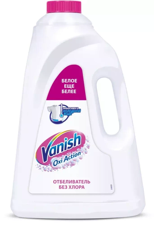 Отбеливатель и пятновыводитель для тканей жидкий Ваниш Vanish Oxi Action Кристальная белизна,3 л