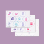 Набор для детского сада: кармашек, коврик, наклейки. Зайка