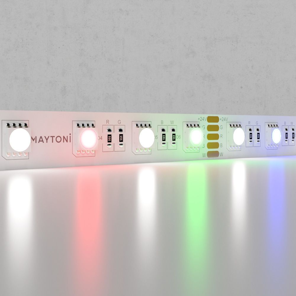 Светодиодная лента 19,2Вт/м 24V IP20 RGB+6000K Maytoni 10181