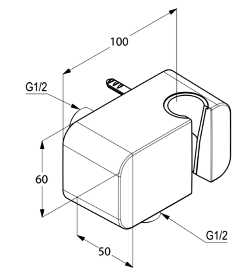 Шланговое подсоединение для шланга  Kludi A-QA, хром 6556005-00 схема