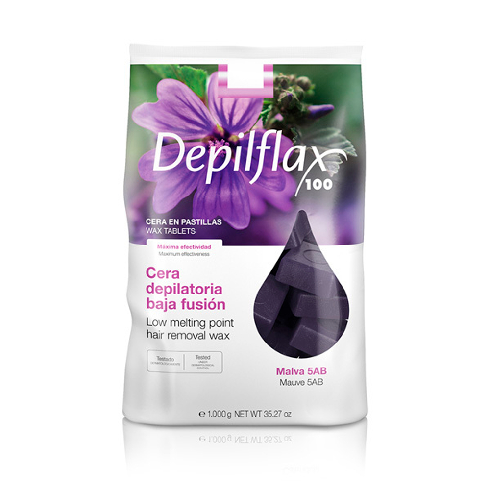 Воск горячий в брикетах Depilflax Extra Мальва 1000г