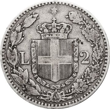 2 лиры 1881 Италия