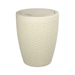 Контейнер для мусора Плетенка с крышкой 8 л (бежевый)