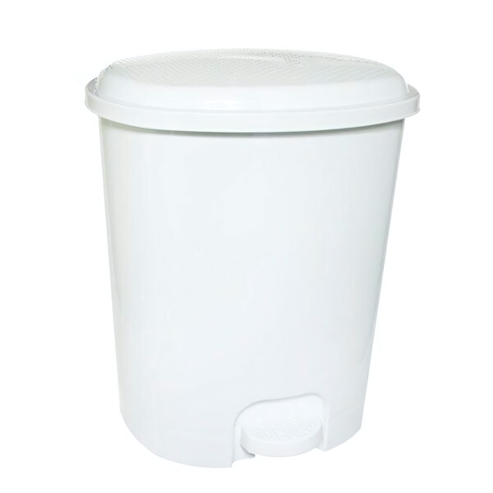 Ведро для мусора с педалью, 12л белый/белый 1\8