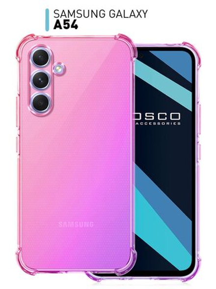 Чехол ROSCO для Samsung Galaxy A54 (арт.SS-A54-HARD-TPU-PINK-PURPLE )