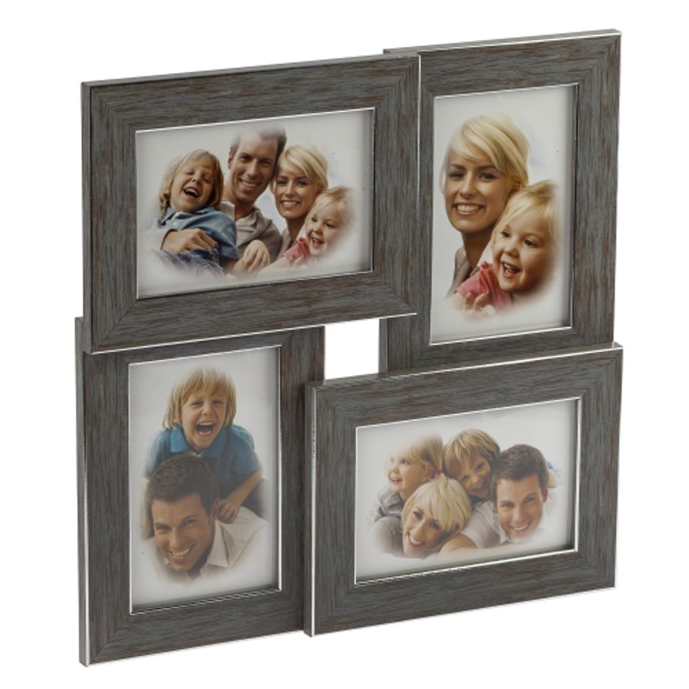 Фоторамка Image Art PL88-4 пластиковая мультирамка квадратная размер фото 10х15 цвет морозное серебро рамка на 4 фото | Image Art