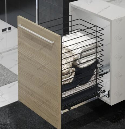 S-8054-A Корзина для белья в базу 450 мм, Starax, с нижним креплением, (390х470х550), антрацит