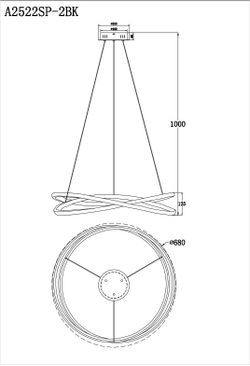 Подвесная люстра Arte Lamp A2522SP-2BK