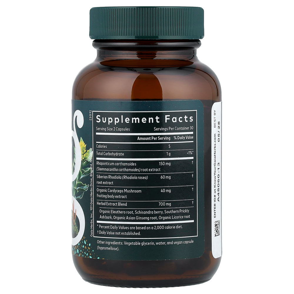 Gaia Herbs, Adrenal Health®, таблетки для запуска, 60 капсул Phyto-Caps®