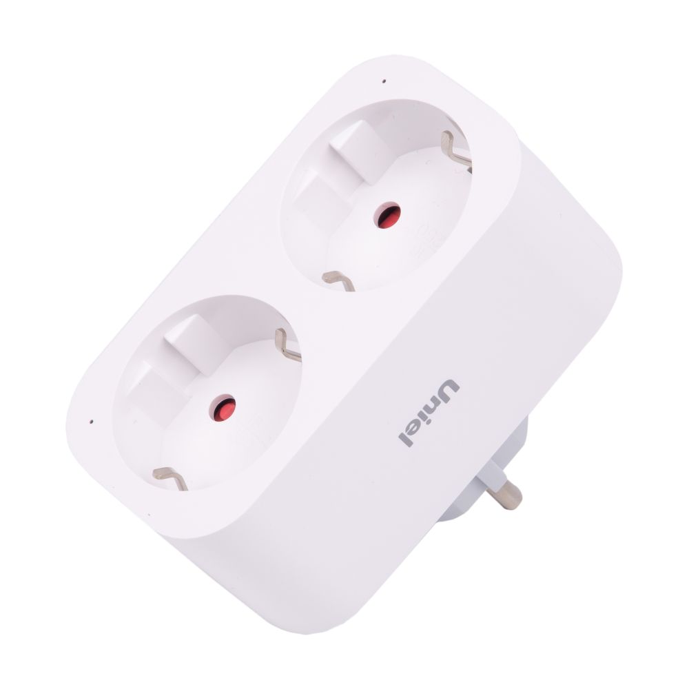 USH-A102 2G-WF WHITE Умный сетевой разветвитель Wi-Fi. 2 гнезда.16A. До 3680Вт. Голосовое управление+приложение UnielSmart. TM Uniel