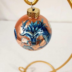 Шар новогодний с ручной росписью  Палех "Дракон"