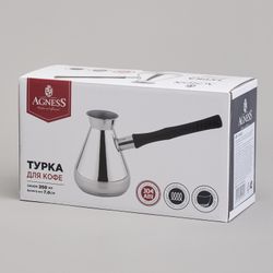 ТУРКА AGNESS, 350МЛ, НЕРЖ.СТАЛЬ 304, ТЕРМОАККУМУЛИРУЮЩЕЕ ДНО, ИНДУКЦИЯ