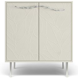 Комод Арт Колор leaves Стайл Сильвер с 2 полками Кремовый белый