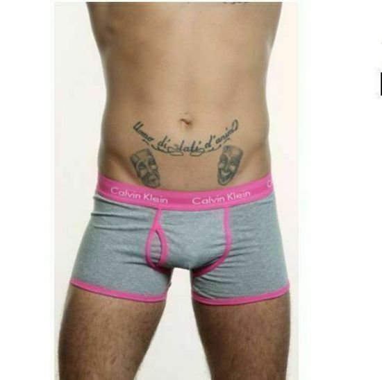 Мужские трусы боксеры серые с розовой окантовкой Calvin Klein 365 Grey Pink CK16103