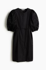 Платье broderie anglaise с длинными рукавами