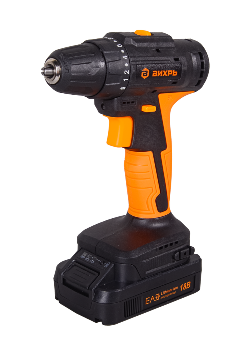 Дрель-шуруповерт Вихрь ДА-18Л-2К/Б (2,0 А/ч) (бесщеточный двигатель)