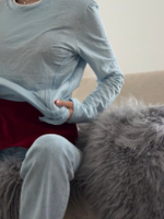 Лонг льняной голубой с рельефами