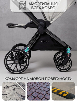 Детская коляска AmaroBaby Motus V2 3 в 1 белый