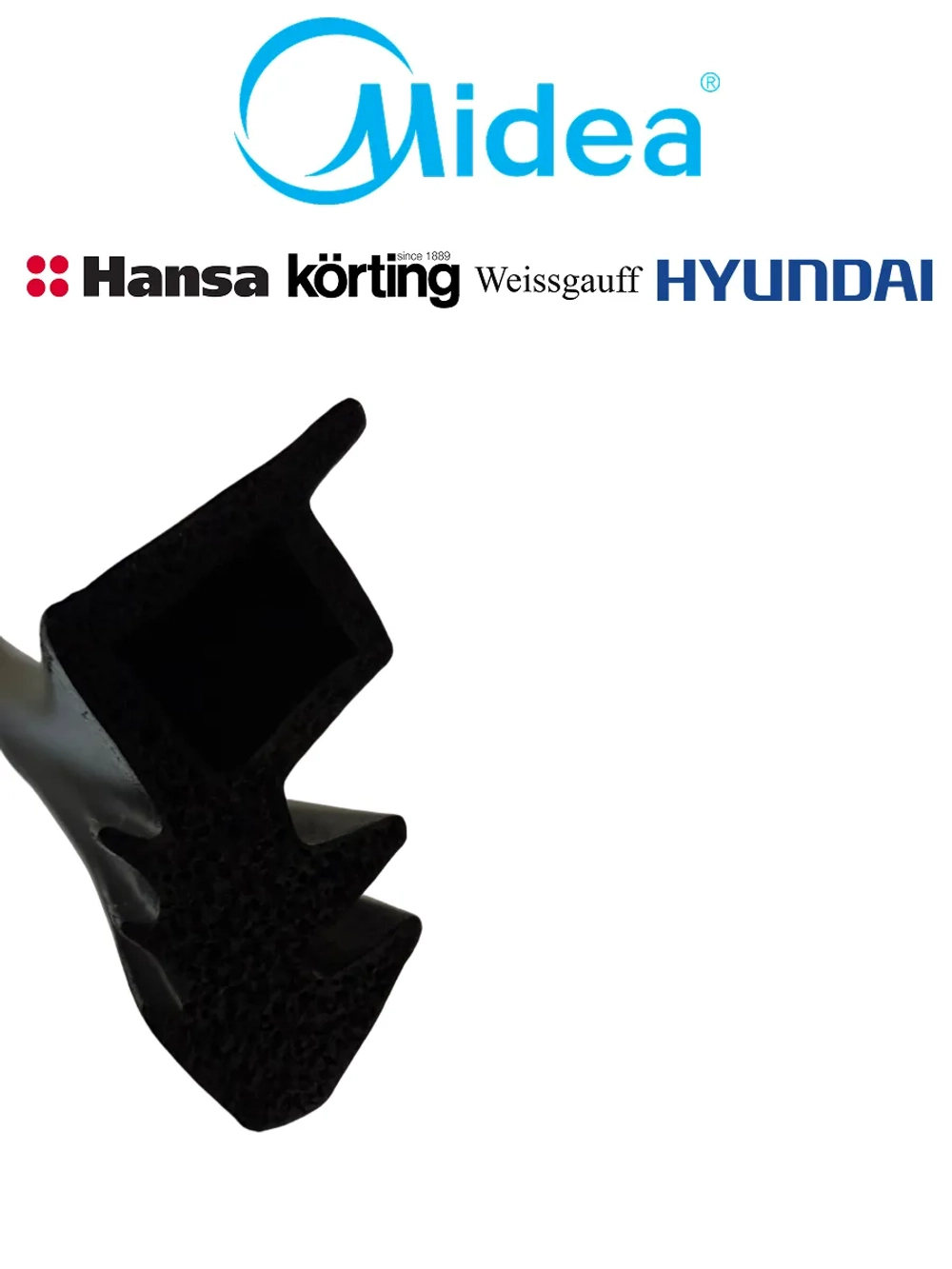 Уплотнитель двери п-образный для посудомоечной машины Midea 12676000003983 (12676000003821)