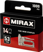 MIRAX тип 53 (A/10/JT21) 14 мм, 1000 шт, калибр 23GA, скобы для степлера (3153-14)