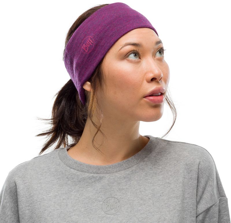 Шерстяная повязка на голову Buff Headband Midweight Wool Purplish Melange Фото 2