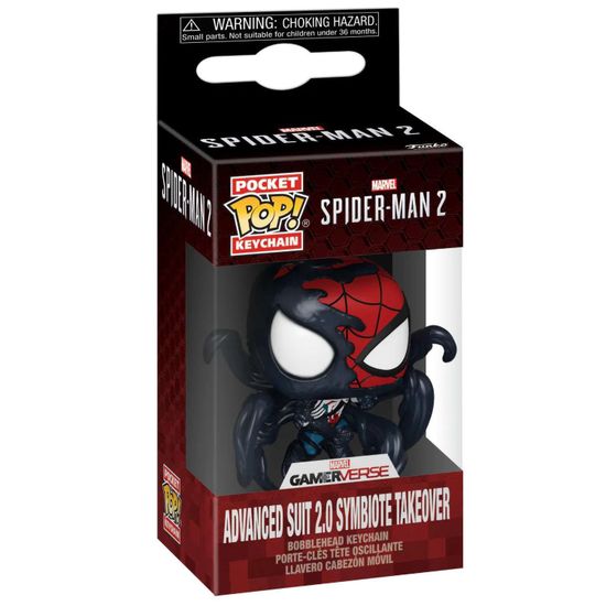 Фигурка-брелок Funko Pocket POP! Marvel Games Spider-Man 2 Advanced Suit 2.0 Symbiote Takeover (Exc) 82878 / Фигурка-брелок Фанко ПОП! по мотивам компьютерной игры "Человек-паук 2", Человек-паук