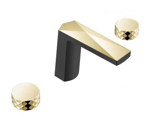 Boheme Смеситель врезной на 3отв. VENTURO черный-золото, ручка DIAMOND