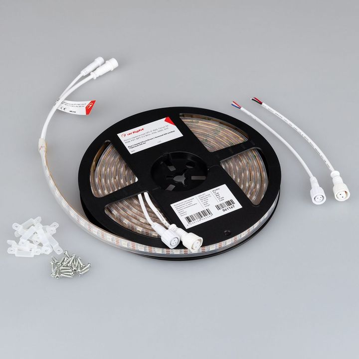 Светодиодная влагозащищенная лента Arlight Бегущий огонь 12W/m 60Led/m 5060SMD разноцветный 5M SPI-P-B60-12mm 5V RGB-PX1-BPT 041167