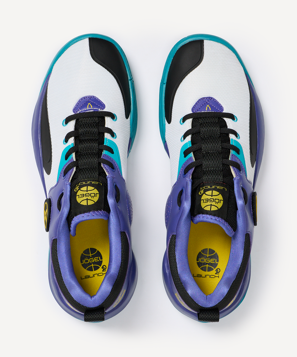 Кроссовки баскетбольные JÖGEL Launch 2.0 LOW, белый/фиолетовый/голубой