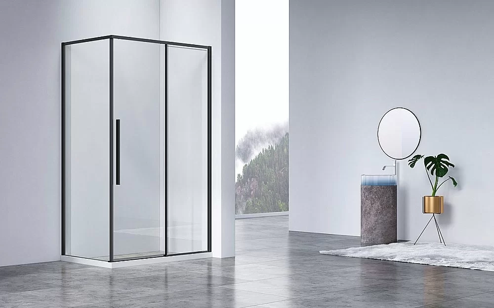 Душевой уголок Vincea SLIM-N VSR-4SN8014CLB 140x80 стекло прозрачное/профиль черный