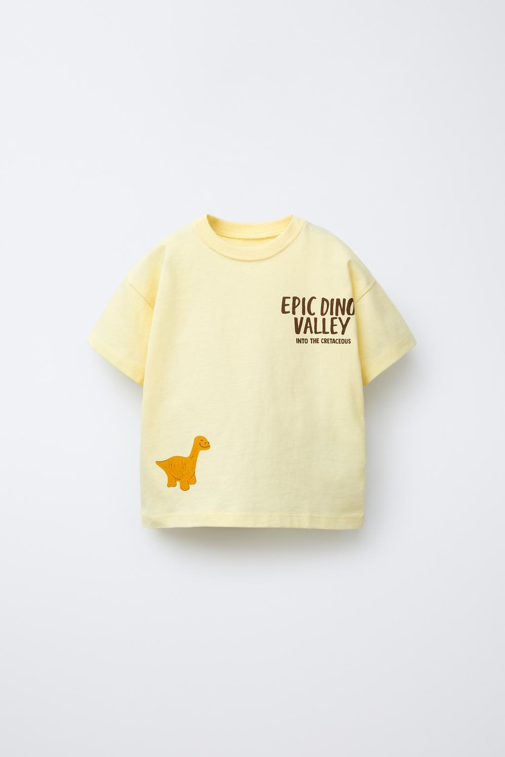 ZARA ФУТБОЛКА С ПРИНТОМ «ДИНОЗАВРЫ», ЖЕЛТЫЙ