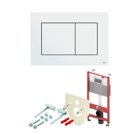 Комплект TECEbase 2.0 c кронштейнами, панель Now белая глянцевая