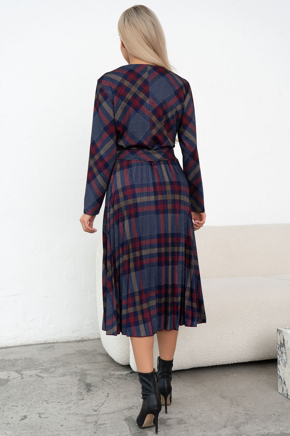 Платье Сильвия (синий/красный/бежевый) Р11-1086/16 Nikol (Акция)