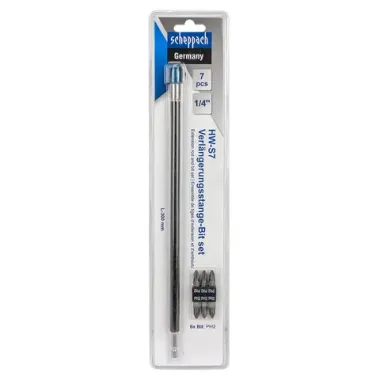 Биты PH2 1/4''х25мм с битодержателем, набор 7пр. Scheppach Sch-HW-S7