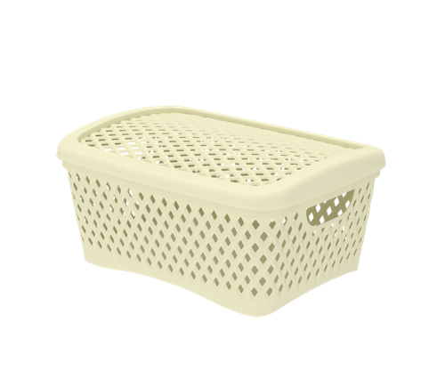 Корзина с крышкой Ромбики АльтПласт (255х190х120мм)