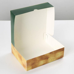 Коробка складная одиночная Прямоугольник «С новым годом», 20*17*6 см, 1 шт.