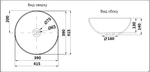 Раковина накладная круглая CeramaLux d41 цвет черный