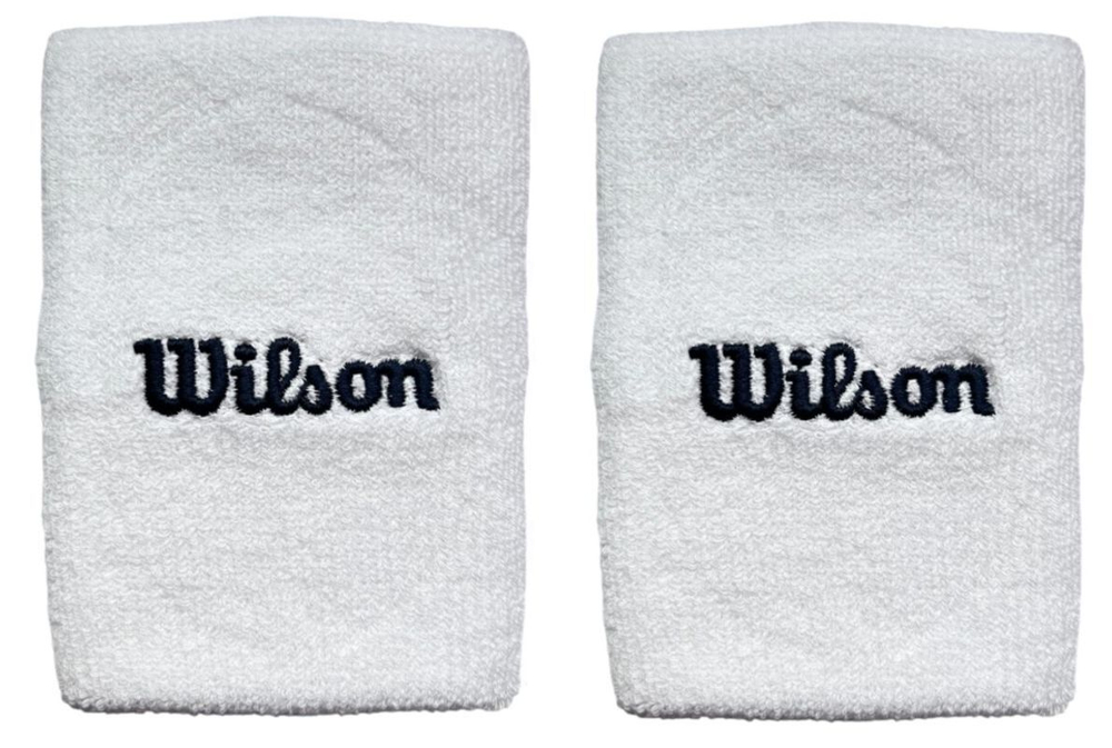 Напульсник теннисный Wilson Wide Terry - белый