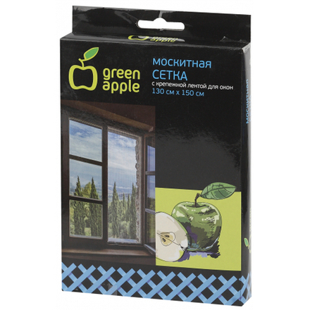 GBN001 GREEN APPLE Москитная сетка для окон 130*150см (сетка + крепежная лента)