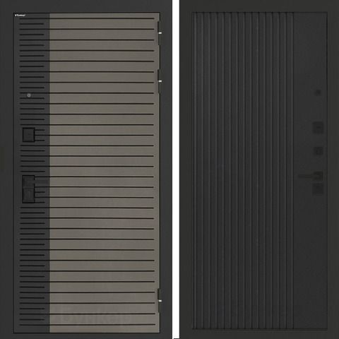 Входная металлическая дверь Бункер BN-15 Веллюто кофе / Хомс Кварц черный