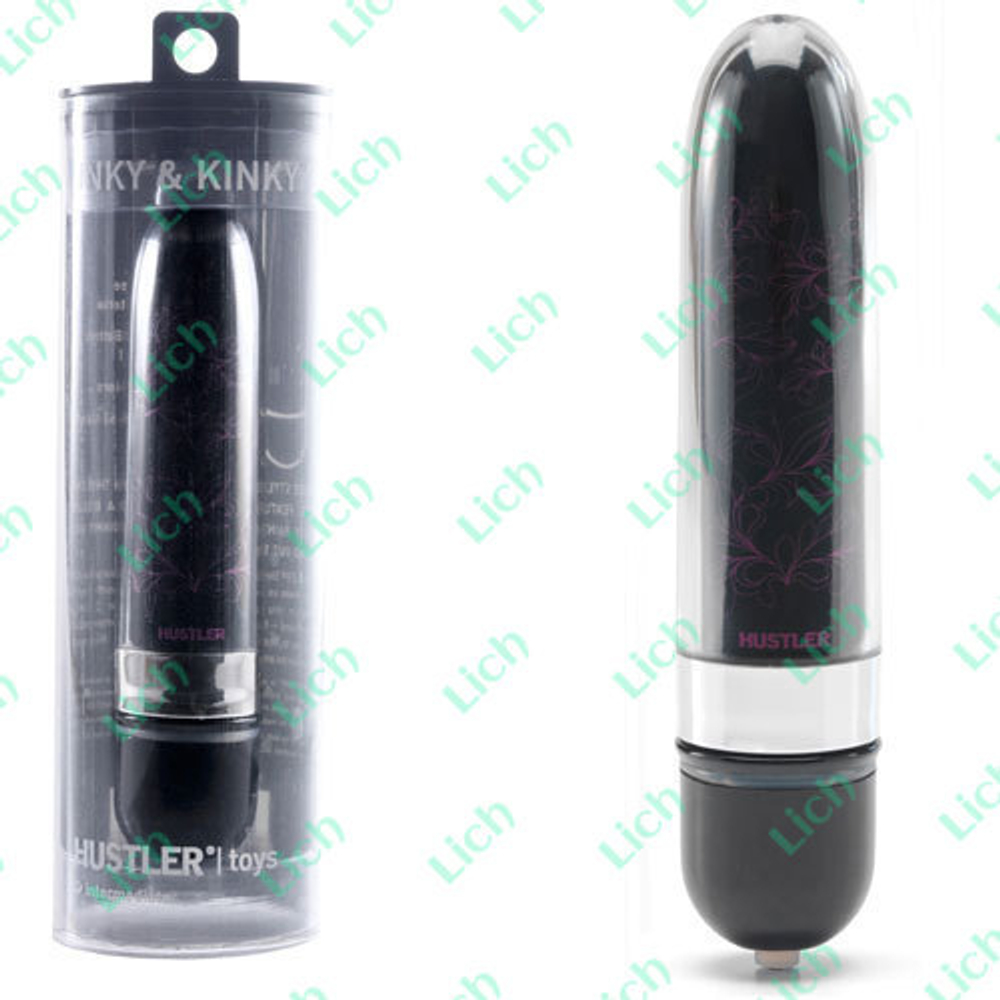 Черный вибратор с насадкой INKY KINKY