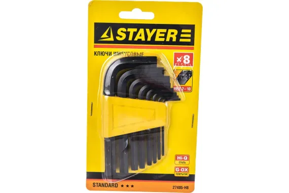 Набор ключей имбусовых Stayer Standart 2-10мм 8шт 21994