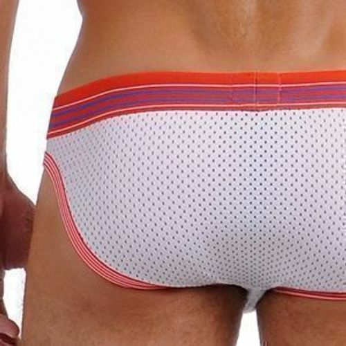 Мужские трусы брифы белые спортивные в сетку 2xist White Brief XIS0011