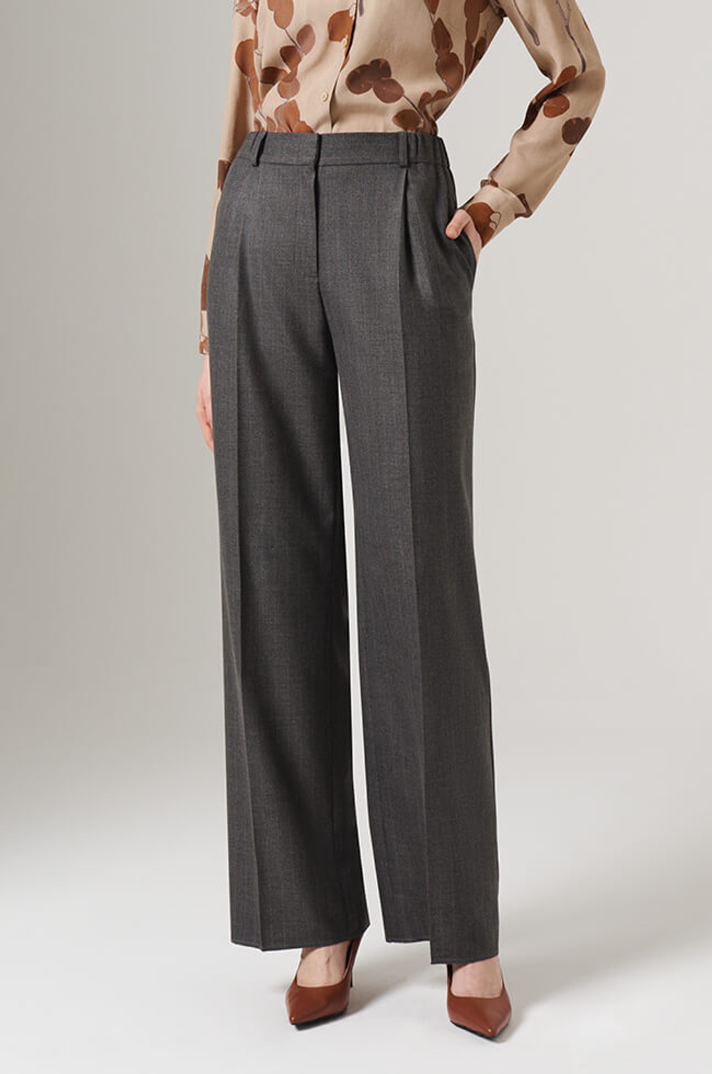 31096 Брюки женские (темно-серый полоска)