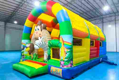 Коммерческий надувной батут «Зверята с крышей 2» без горки, 7*5*4 м