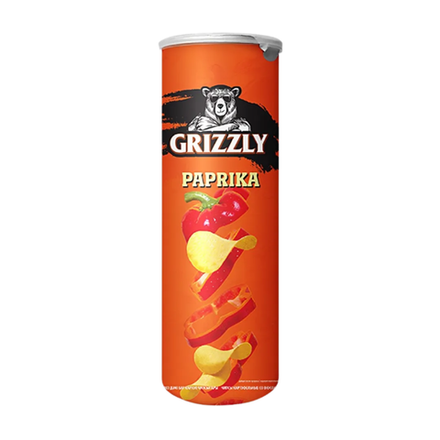 Чипсы GRIZZLY паприка в тубусе 130 гр