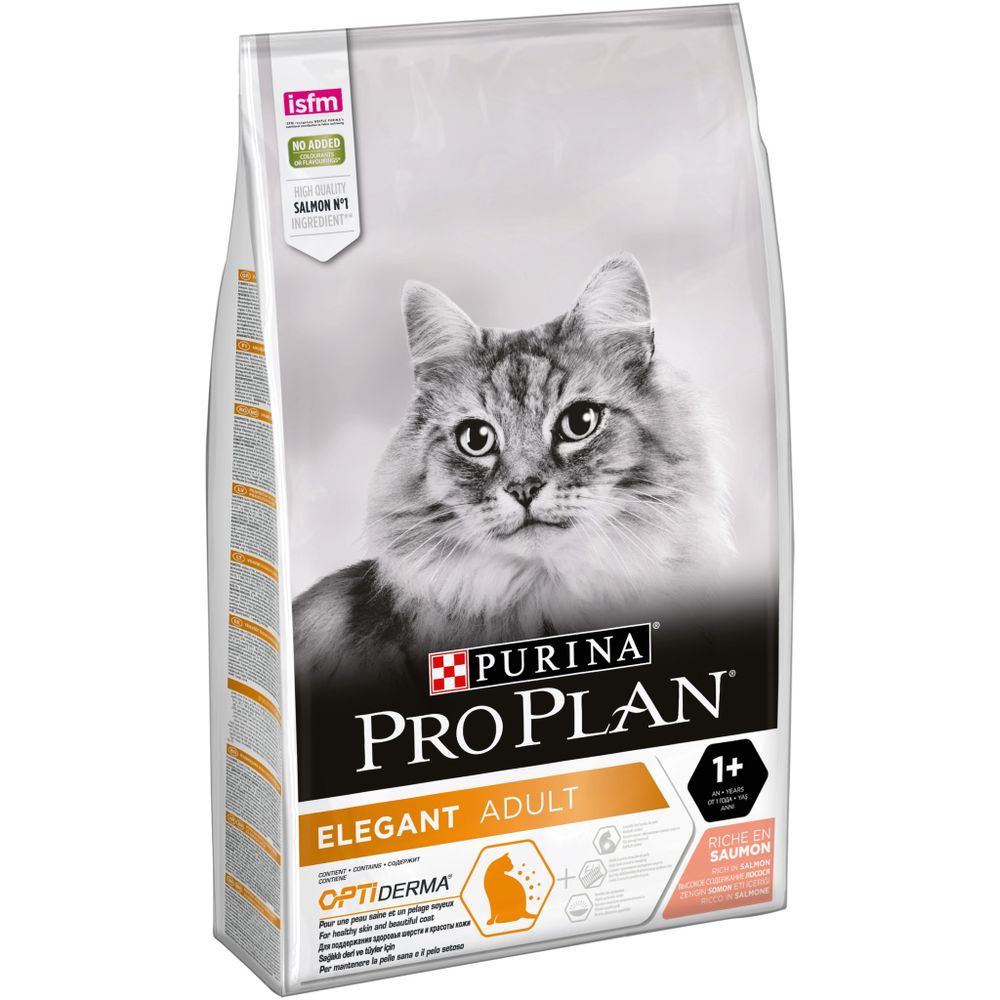Сухой корм Pro Plan Elegant для поддержания красоты шерсти и здоровья кожи кошки, 10 кг