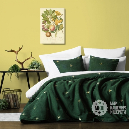 Готовые шторы и покрывало для спальни БЭЛЛИИ (арт. BL10-294-04) - изумрудный