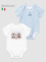 Набор боди с коротким рукавом, Солнечное лето/полоска