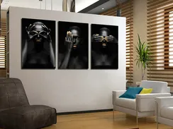 Модульная картина "Трио девушек в золоте"